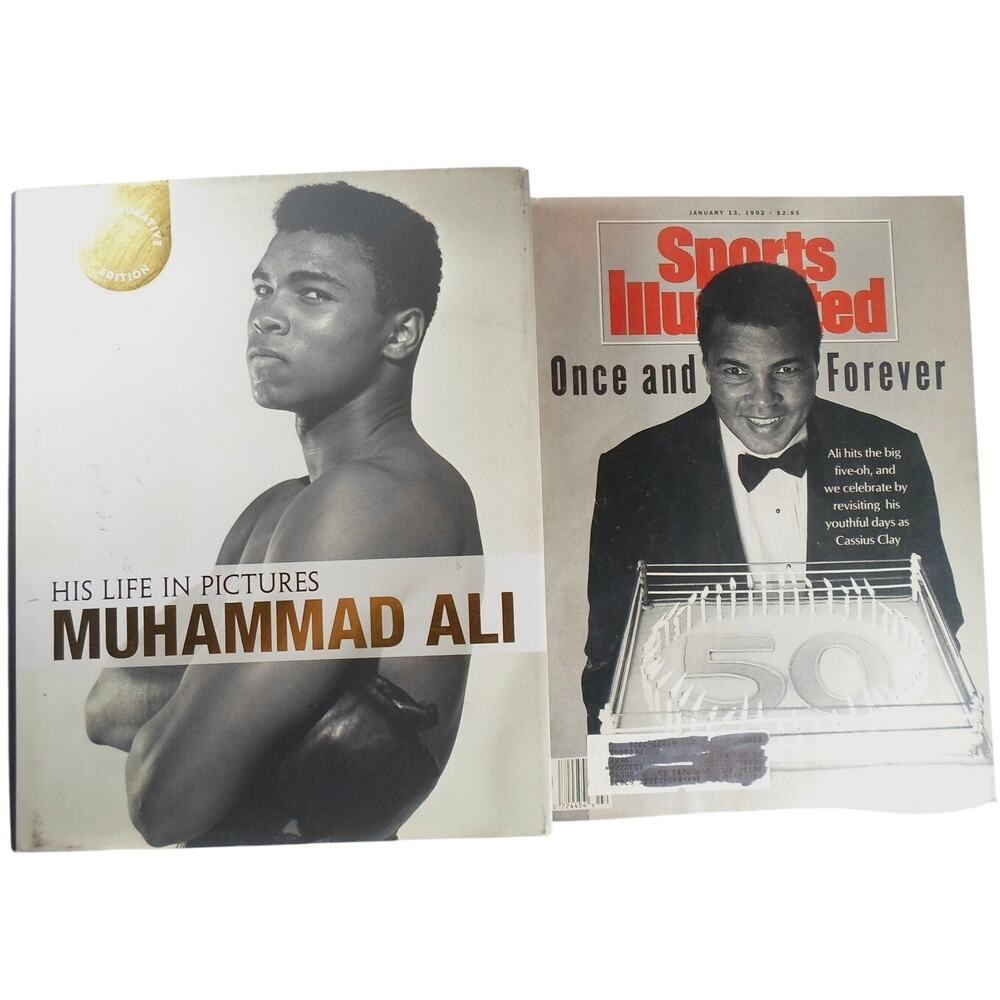 Muhammed Ali Lot: His Life in Pictures HC,DJ + VTG Sports Illus. Mag Jan 13 1992